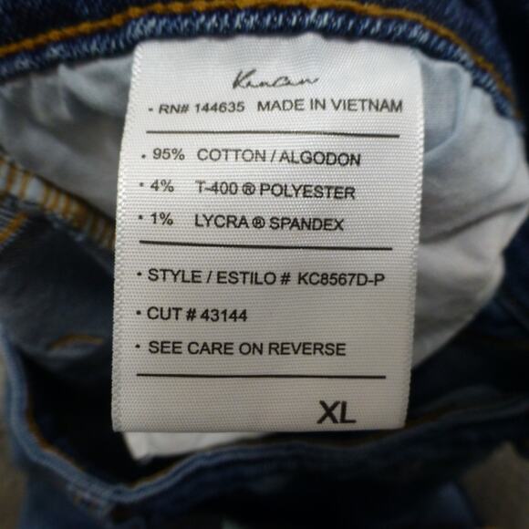 Kancan Jeans Womens XL High Rise Ankle Skinny Raw Hem Med Wash Blue Denim - Picture 5 of 11